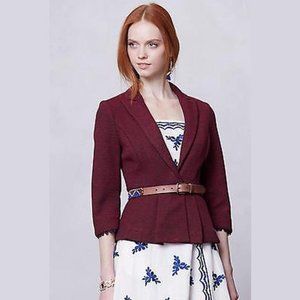 Tabitha "Chandelier" Red & Navy Peplum Jacket Sz M